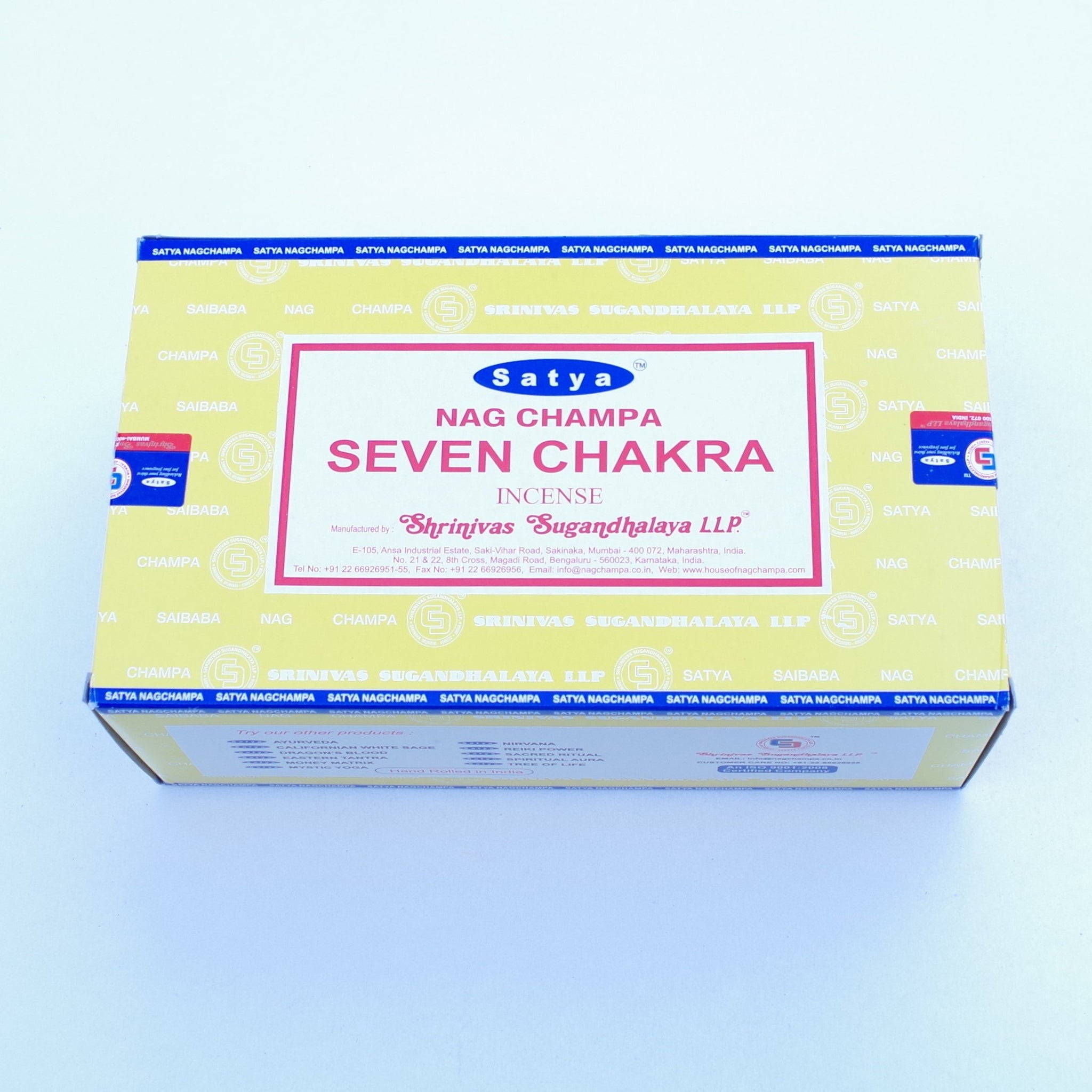 Incienso Satya 7 Chakras