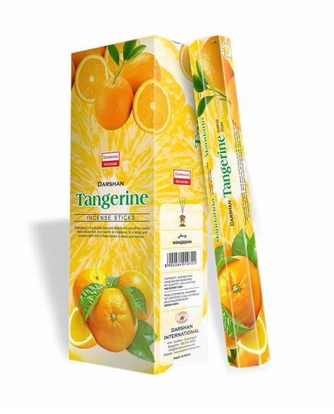 120 Varitas Incienso Hexagonal Darshan Mandarina