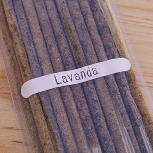 20 Varitas Largas de Incienso Artesanal Mexicano Lavanda