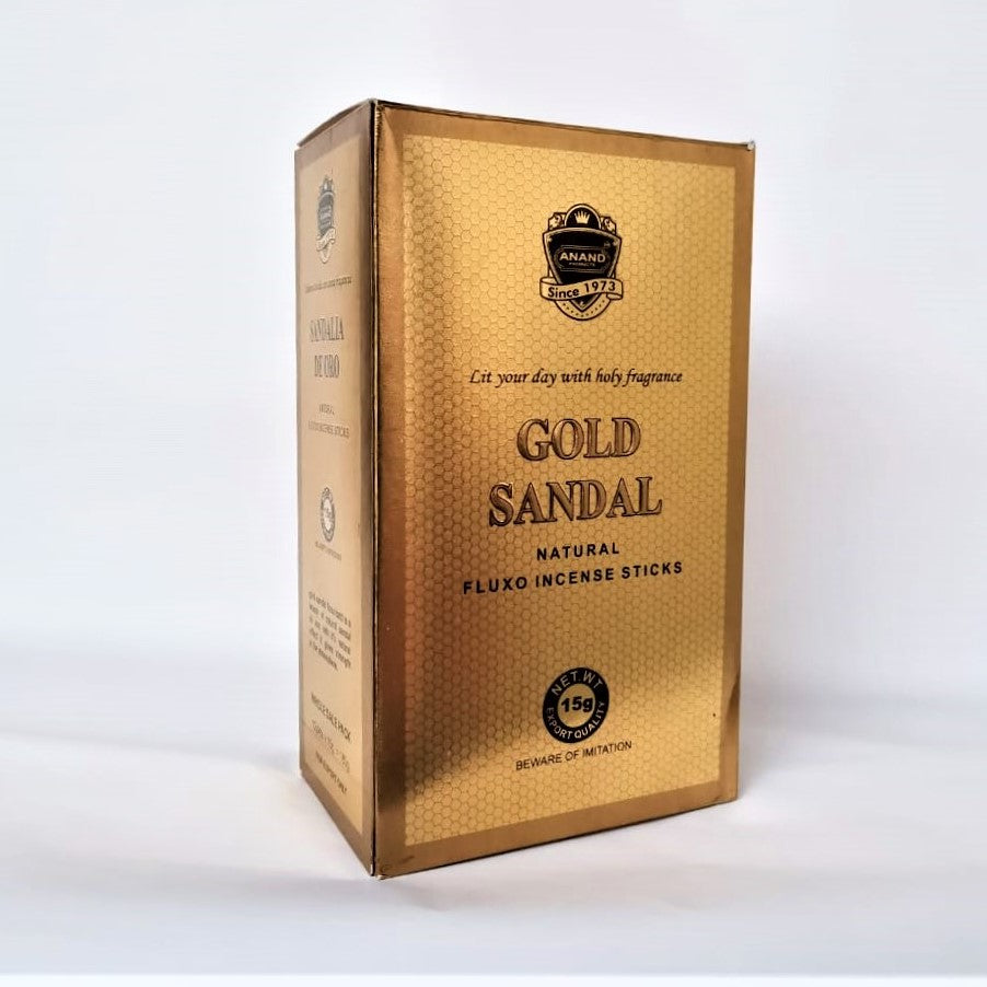 12 Cajitas de Incienso Anand Gold Sandal (Sandalia de Oro)